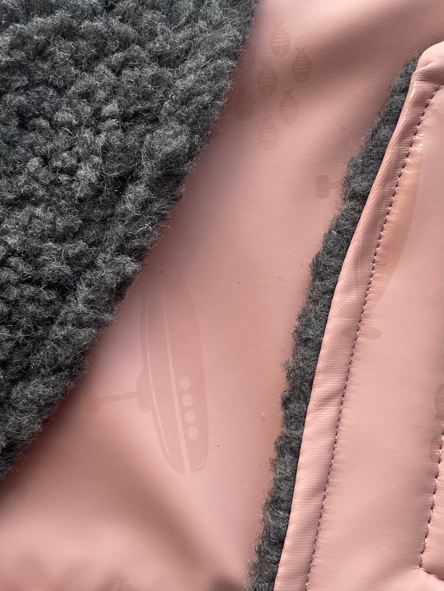 Rain Mac - Pink Submarines & Boucle Fleece Lining