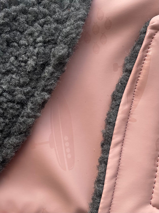 Rain Mac - Pink Submarines & Boucle Fleece Lining