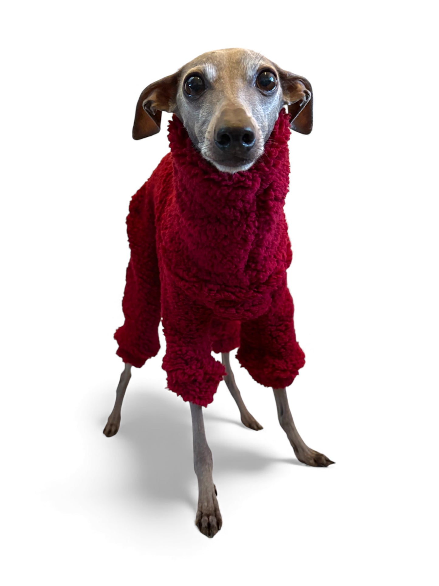 Cuddle Fur Fleece Suit - Burgundy