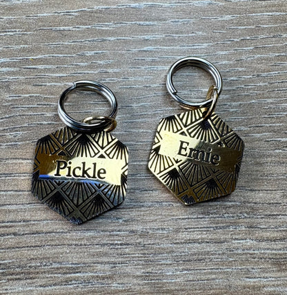 Engraved Dog Tags - Hexagonal