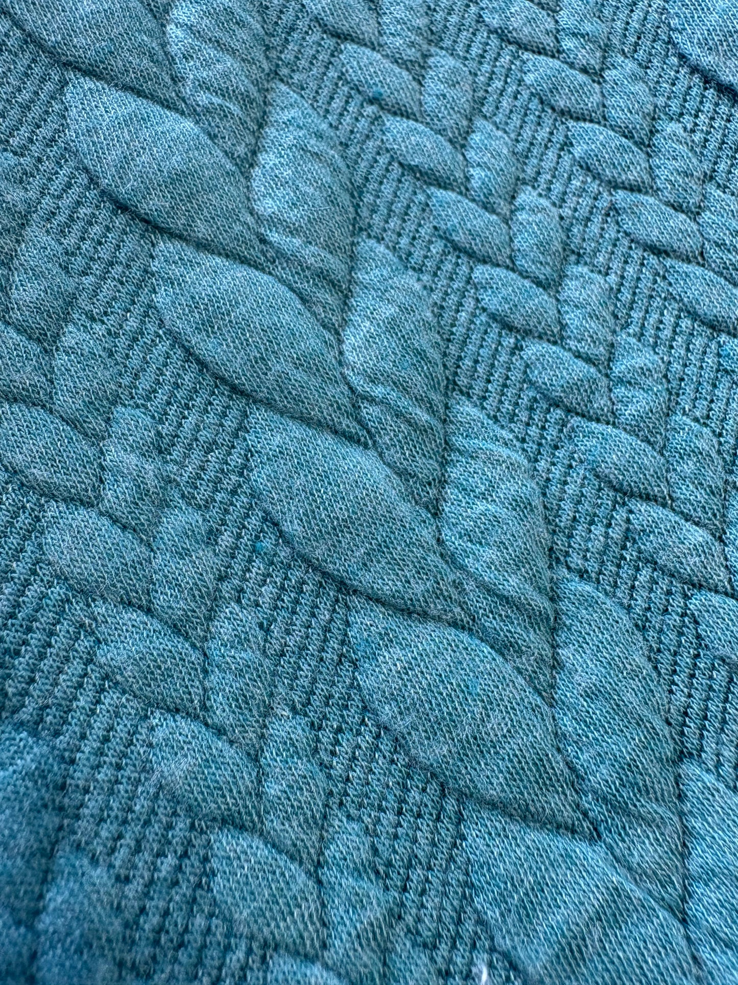 Jersey Cable Knit Suit - Petrol Blue