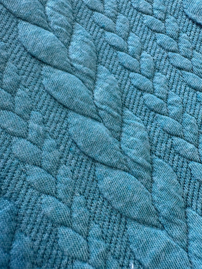 Jersey Cable Knit Suit - Petrol Blue