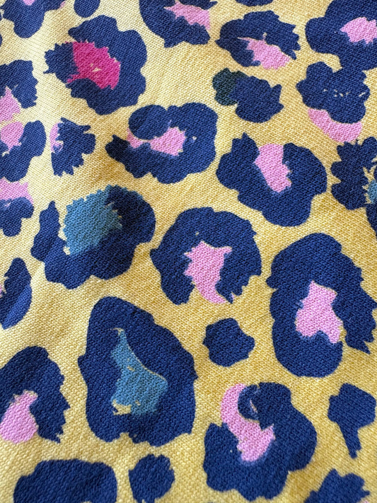 Jersey Vest - Yellow Leopard Print