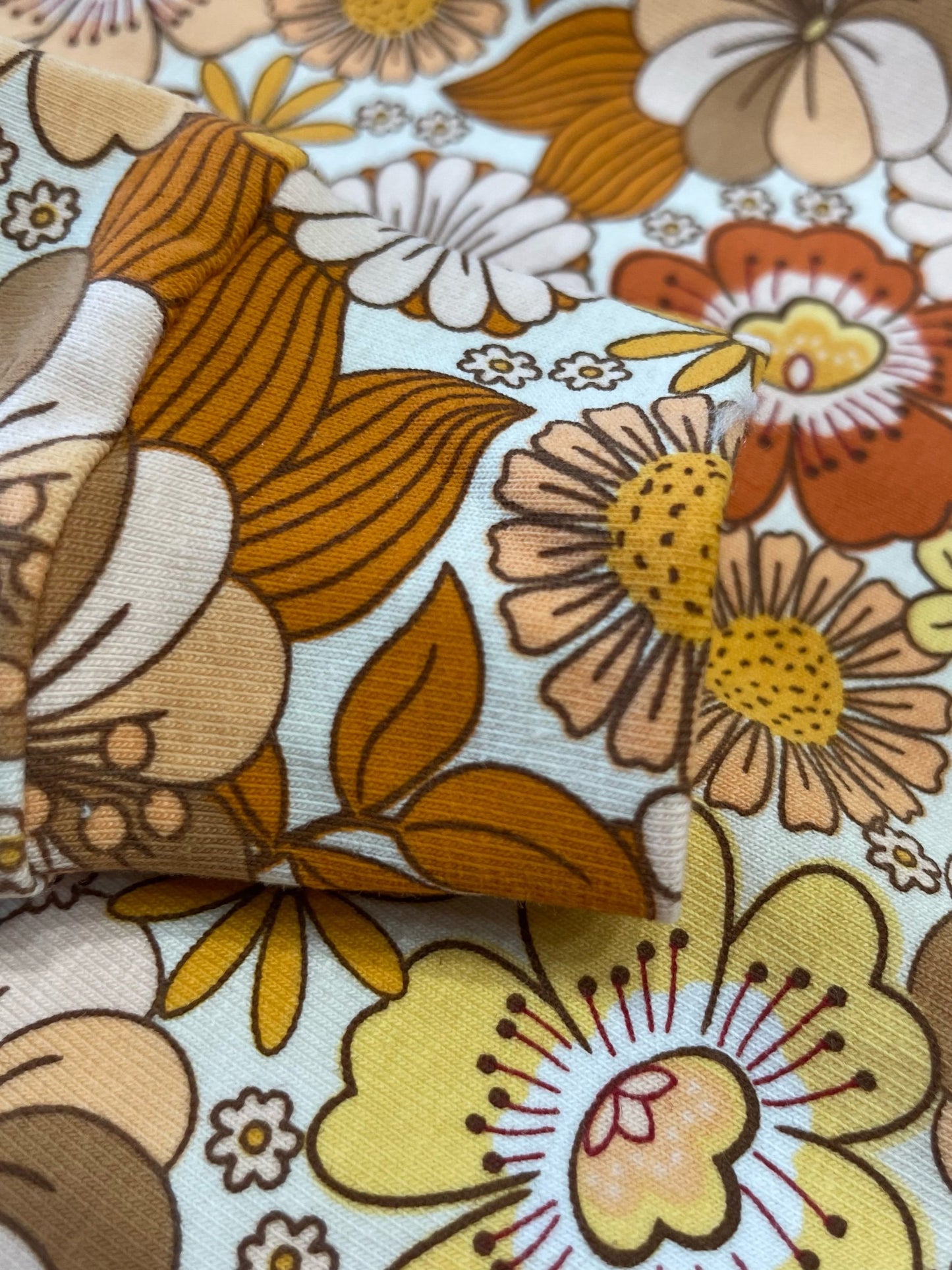 Jersey Suit - Retro Floral - Orange