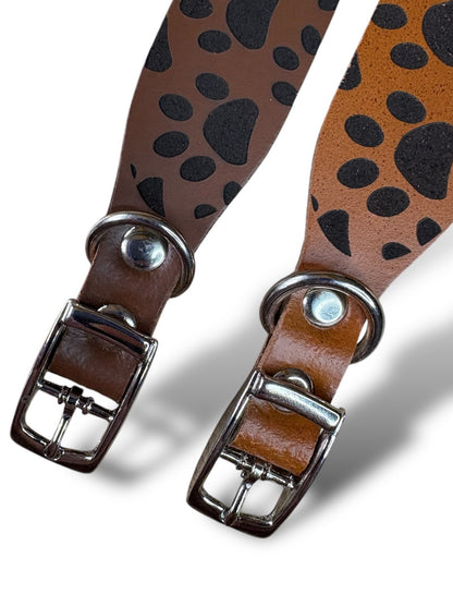 Leather Collar - Paws