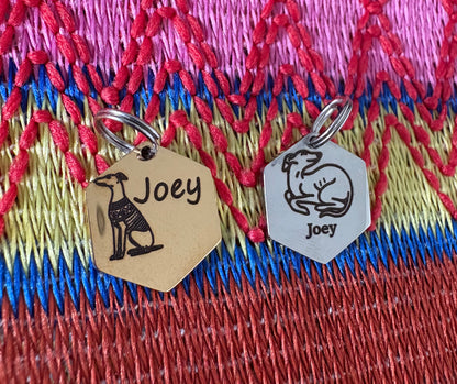 Engraved Dog Tags - Hexagonal