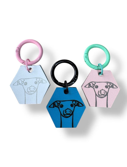 Leather Key Ring - Dorky Dog