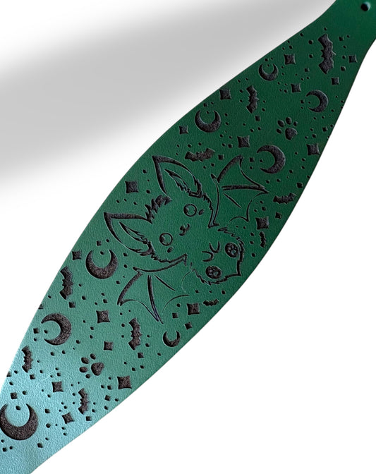 Leather Collar - HALLOWEEN - The Moonlit Bat