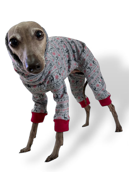 Christmas Fleece Lined Sweatshirt - Fair Isle Reindeers