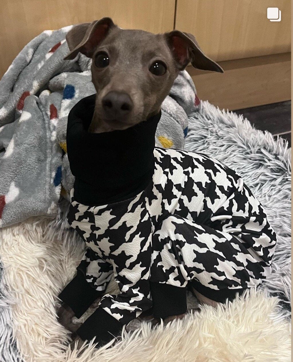 Scuba Jersey Suit - Dogtooth