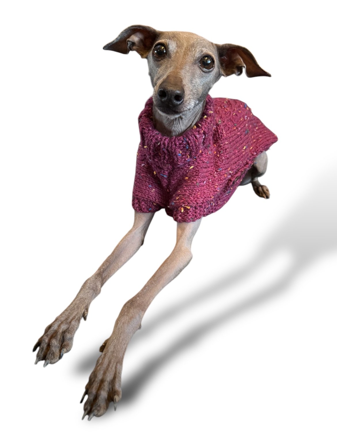 Knitted Coat - Button Up - Speckled Plum