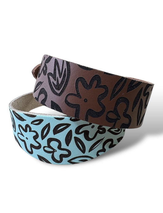 Leather Collar - Botanical