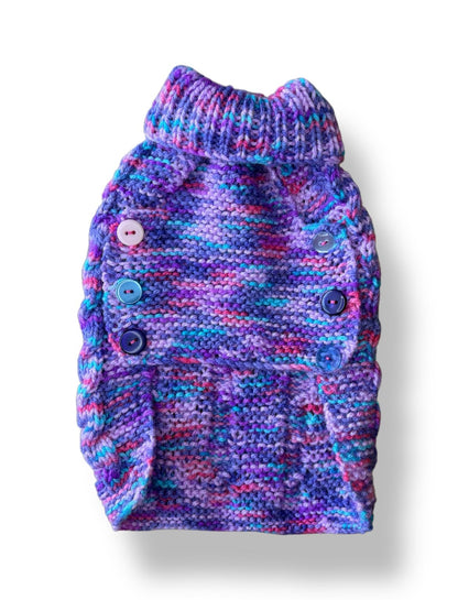 Knitted Jumper - Button Up - Purple