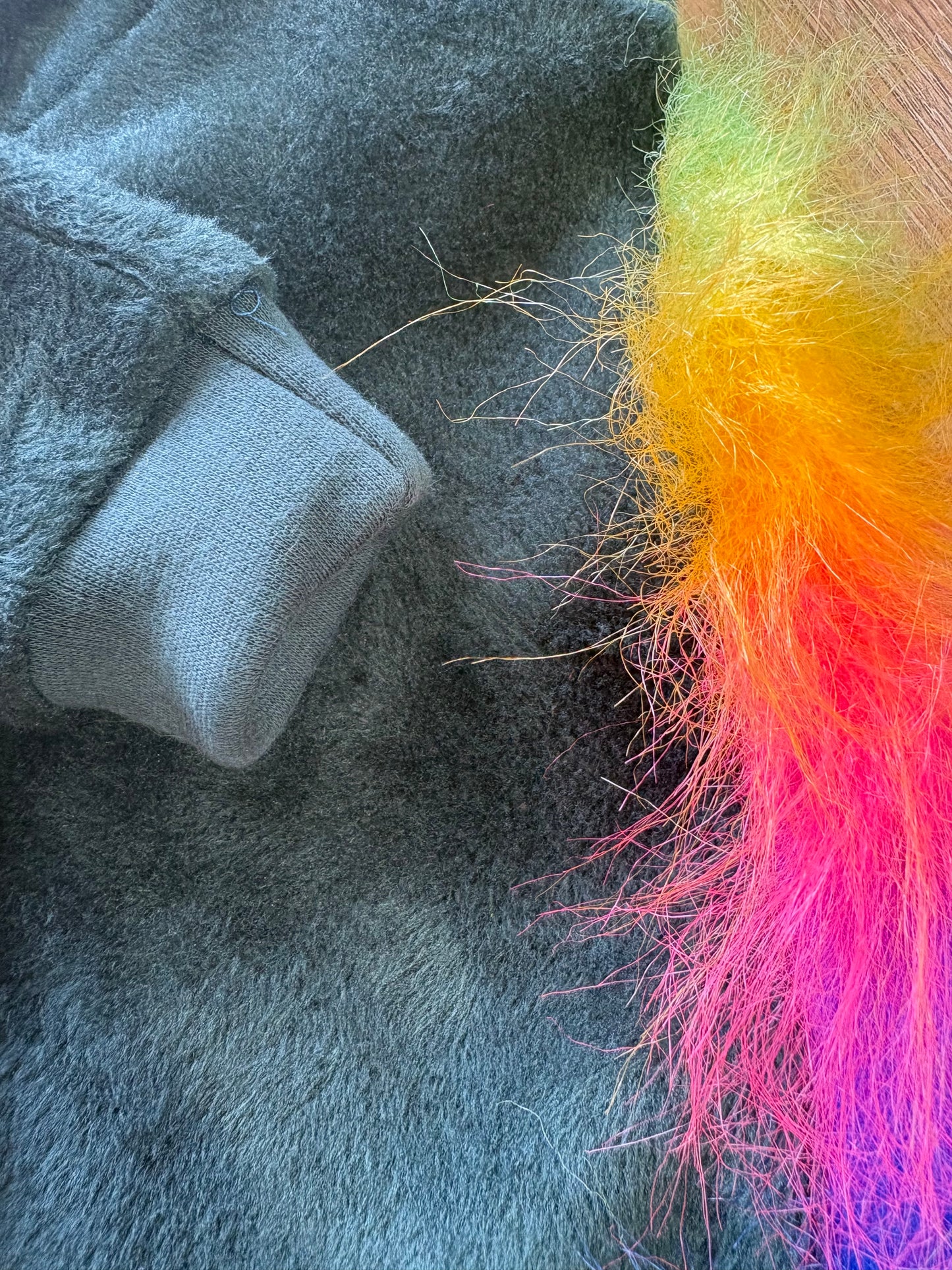 FUZZIES Fleece Lined Sweatshirt Suit - Rainbow