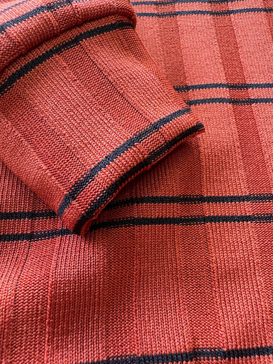 Ribbed Jersey Suit - Rust Orange
