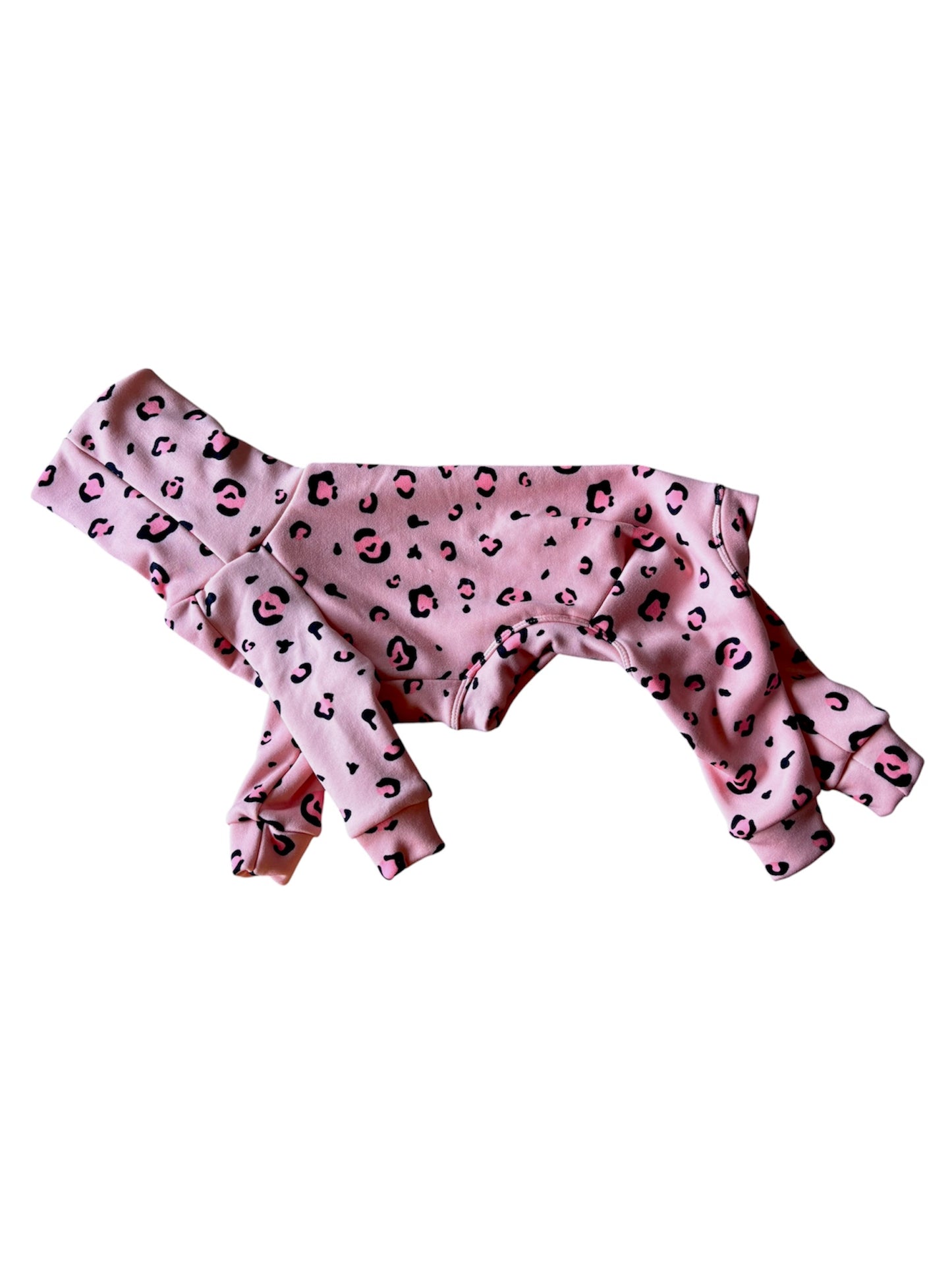 Fleece Lined Sweatshirt Suit - Pink Leopard