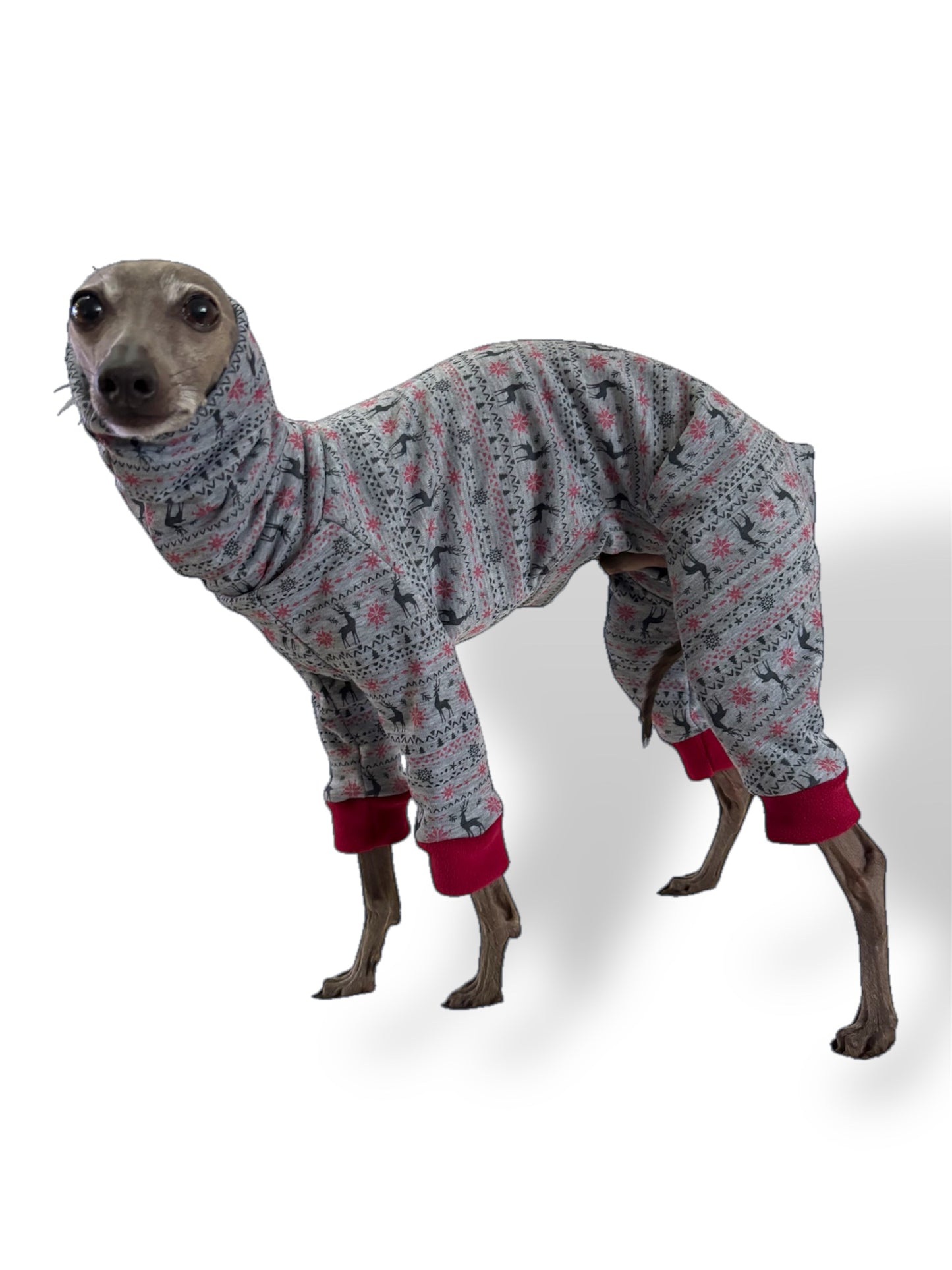 Christmas Fleece Lined Sweatshirt - Fair Isle Reindeers