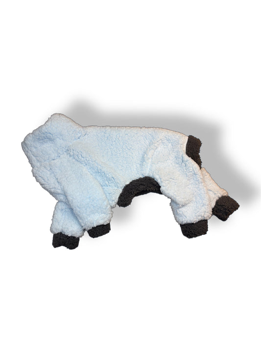 Cuddle Fur Fleece Suit - Baby Blue & Grey