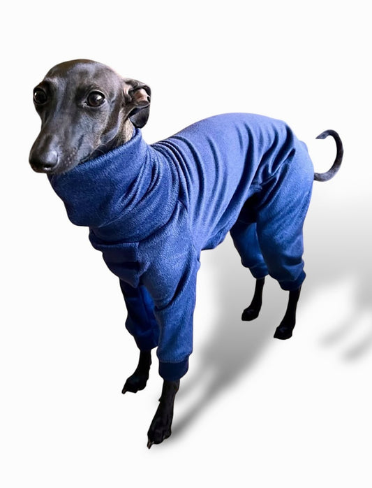 Mink Velour Jersey Suit - Navy Blue