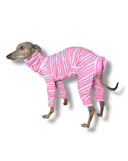 Ribbed Jersey Suit - Pink Stripes