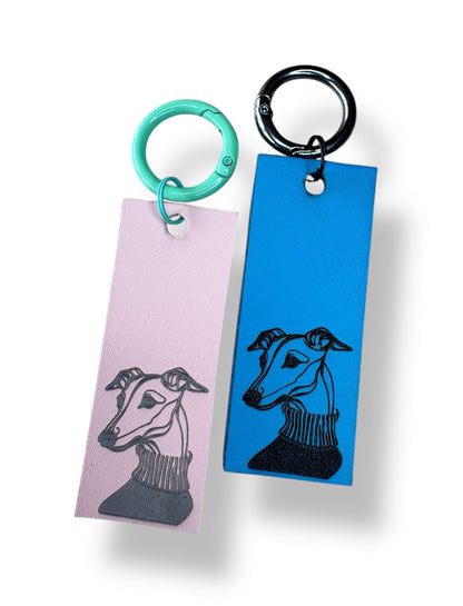 Leather Key Ring - Hound Portrait