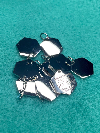 Engraved Dog Tags - Hexagonal