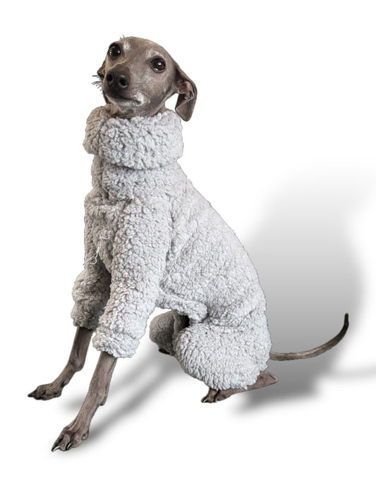 Cuddle Fur Fleece Suit - Light Grey