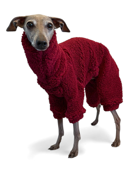 Cuddle Fur Fleece Suit - Burgundy