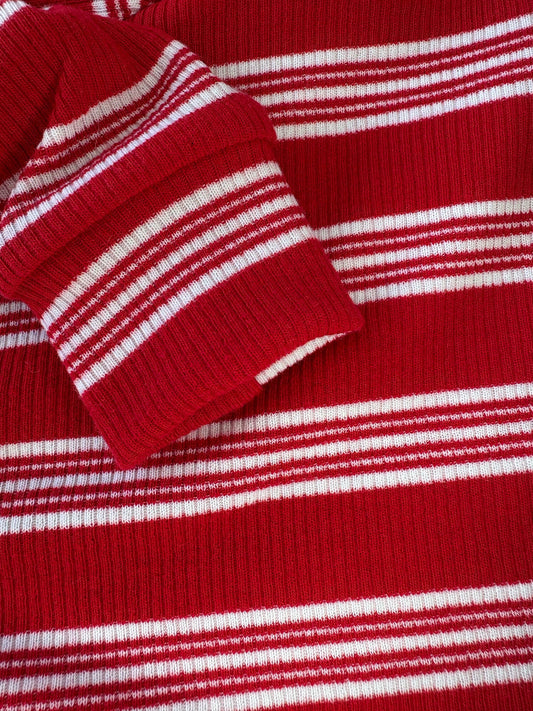 Ribbed Jersey Suit - Red Stripe