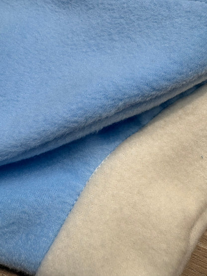Fleece Vest - White & Baby Blue