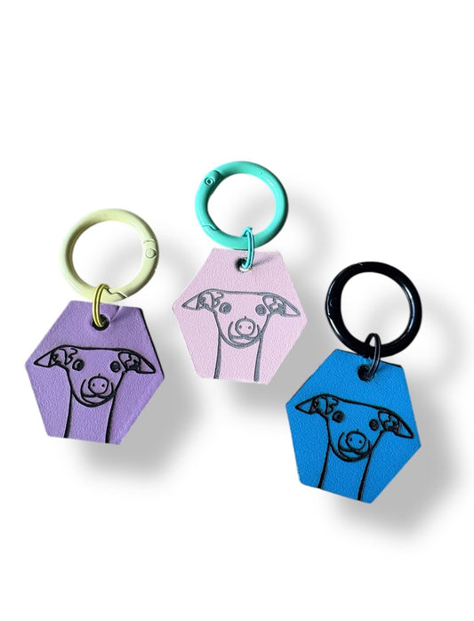 Leather Key Ring - Dorky Dog