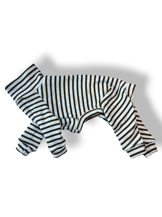 Fleece Lined Sweatshirt - Cappuccino Stripes