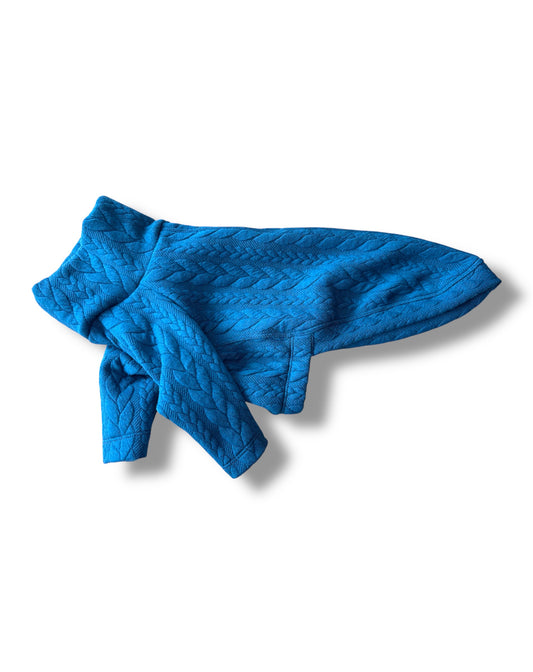 Jersey T-Shirt- Blue Cable Knit