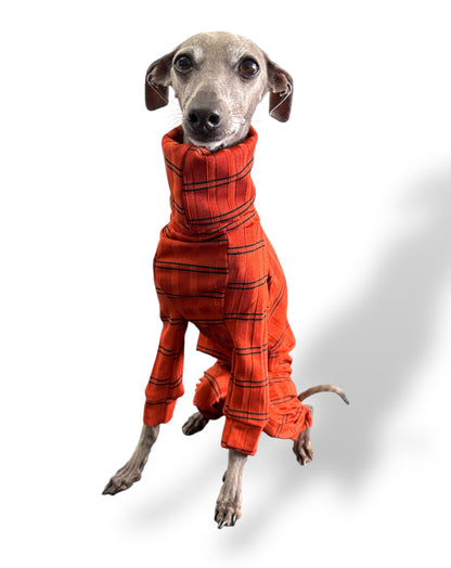 Ribbed Jersey Suit - Rust Orange