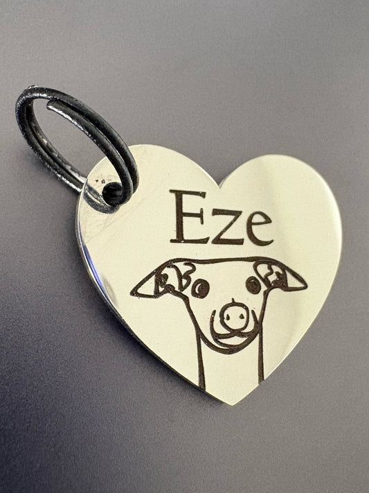 Engraved Dog Tags - Heart