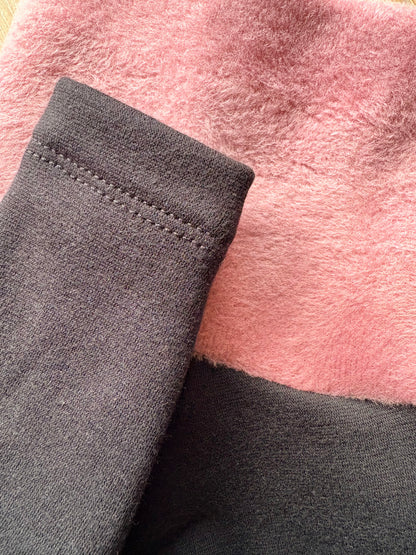 Fleece Lined Sweatshirt Jumper - Black & Pink