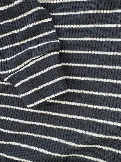 Ribbed Jersey Suit - Black & White