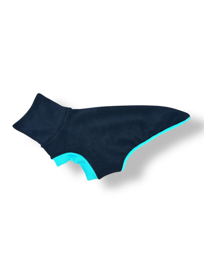 Open-Leg Fleece Vest - Black & Aqua