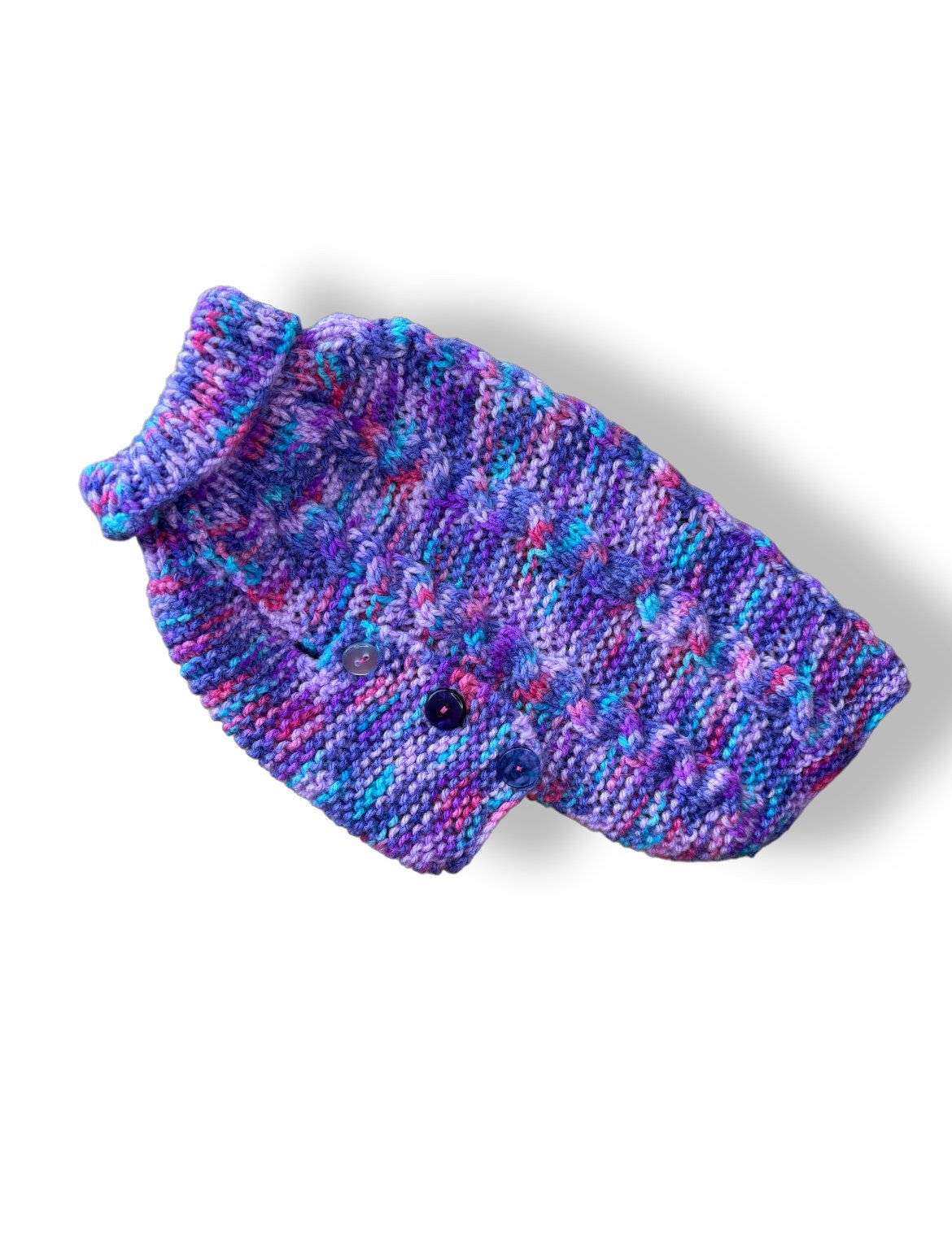 Knitted Jumper - Button Up - Purple