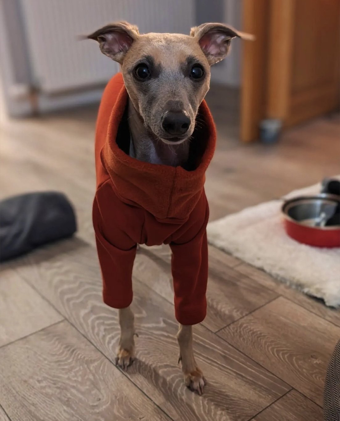 Fleece Lined Sweatshirt Jumper - Rust Orange