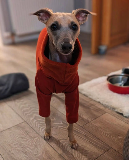 Fleece Lined Sweatshirt Jumper - Rust Orange