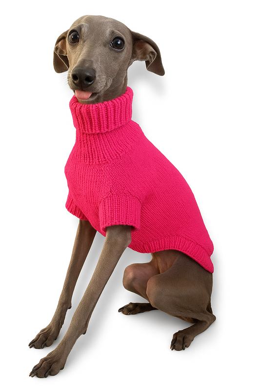 Puppy Knitted Jumper - Hot Pink