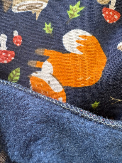 Fleece Lined Sweatshirt Suit - Foxes