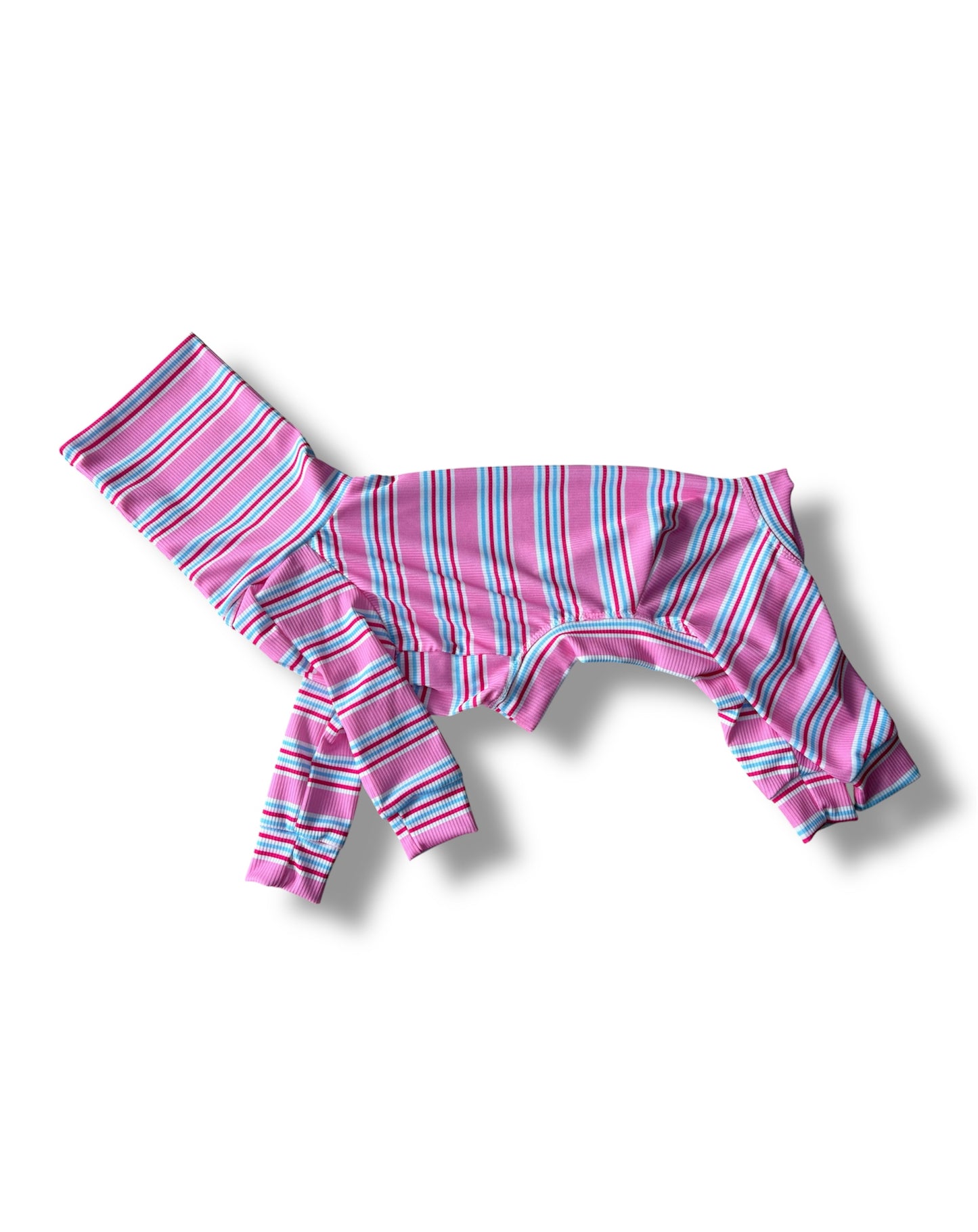 Ribbed Jersey Suit - Pink Stripes