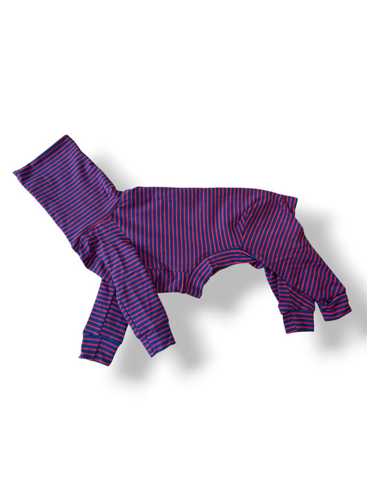 Jersey Suit - Blue & Red Stripe