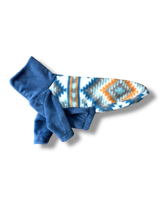 Fleece Jumper - Aztec Ultra-Plush Blue