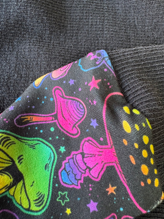 Jersey Suit - Ribbed Jersey & Neon Mushrooms