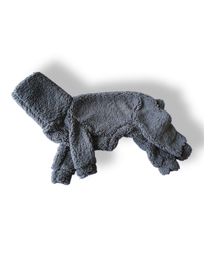 Cuddle Fur Fleece Suit - Dark Grey