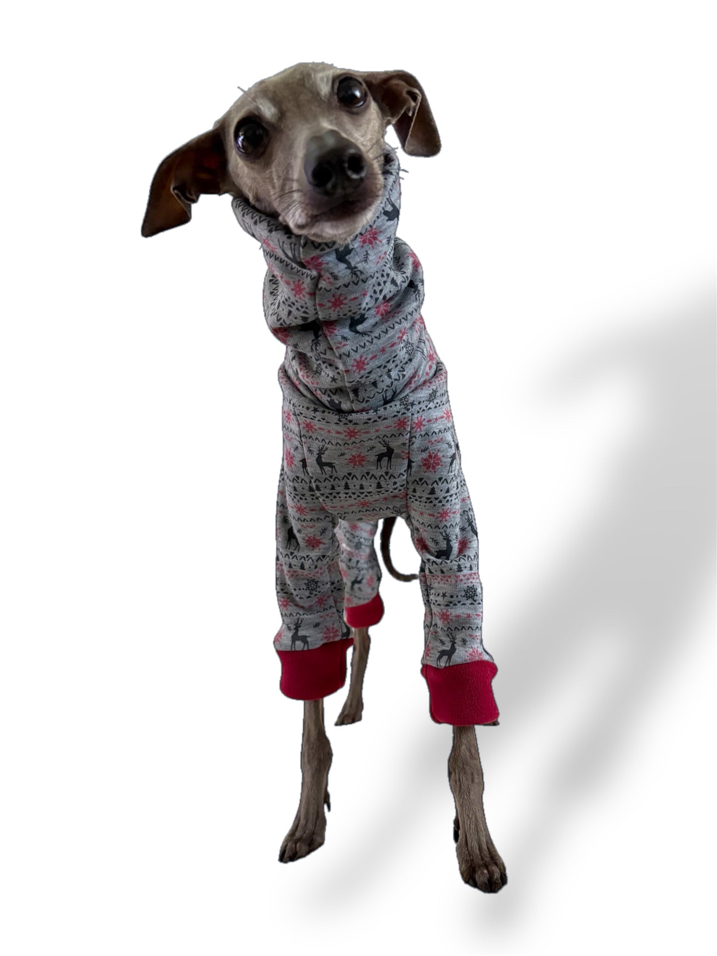 Christmas Fleece Lined Sweatshirt - Fair Isle Reindeers