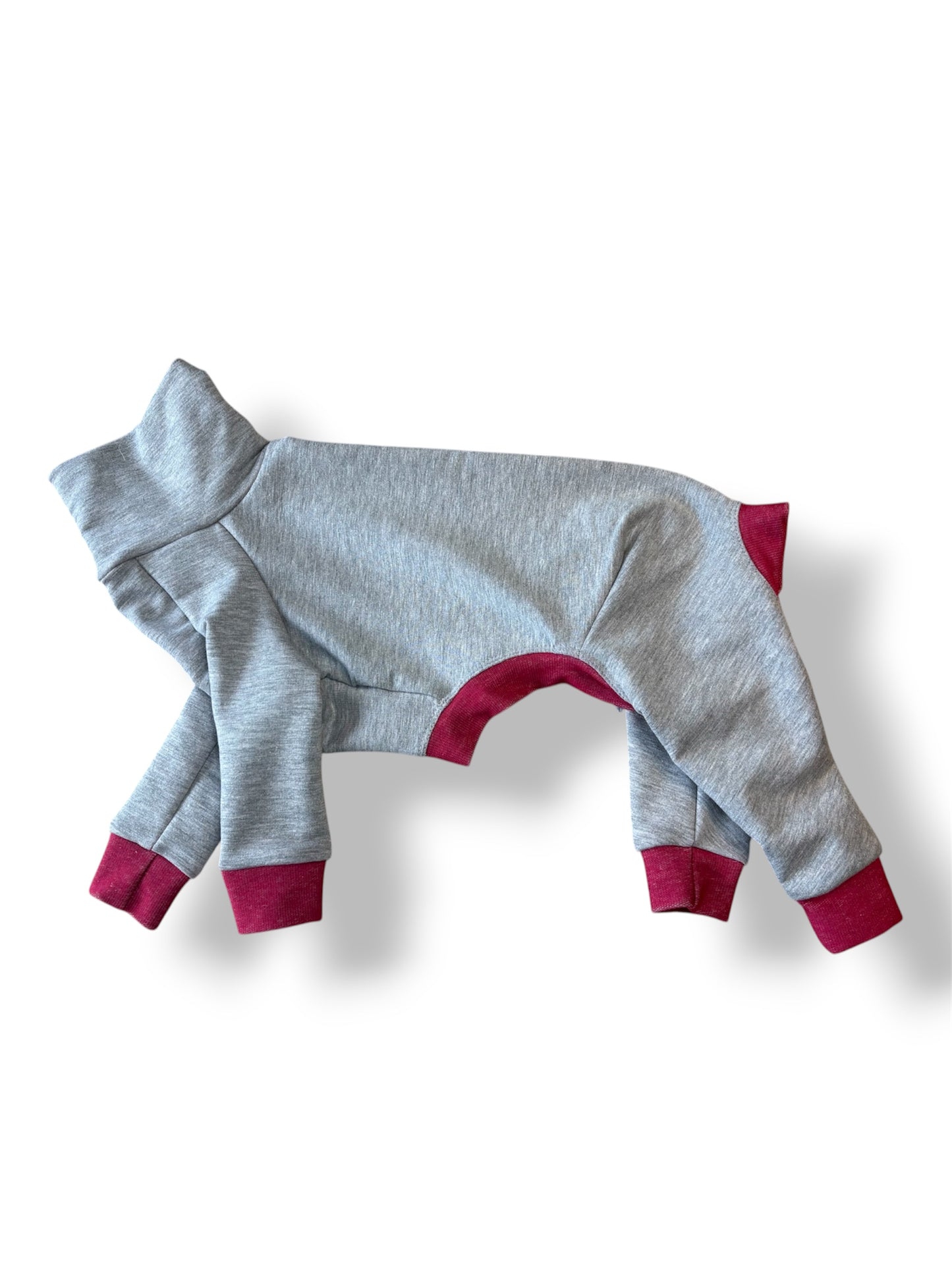 Sweatshirt Suit- Marl Grey & Pink